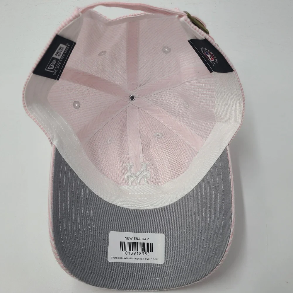 Women New York Mets Hat Strapback New Era Pink White Seersucker Casual Classic